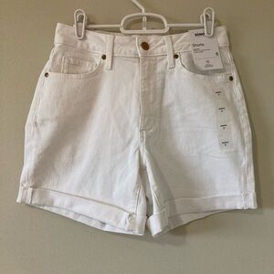 Sonoma Goods for Life White Denim Cuffed High Rise Shorts Women’s Size 8 NWT